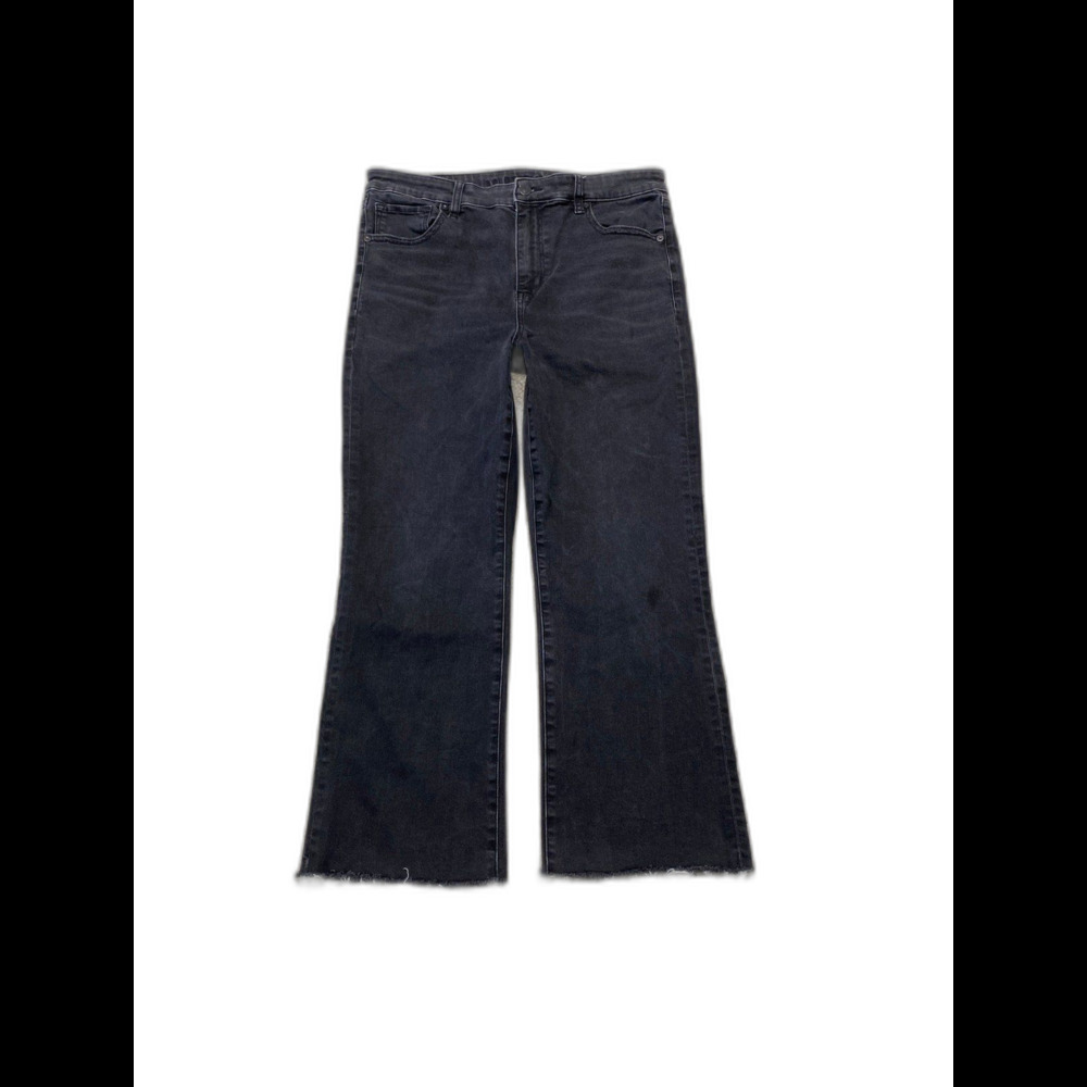 American Eagle Kick Boot Crop Next Level Stretch 10R Black Raw Hem flare